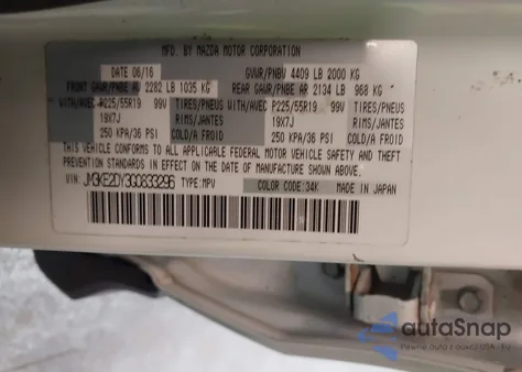 2016 Mazda Cx-5 Grand Touring from USA, damaged, VIN JM3KE2DY3G0833296